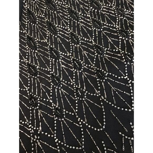 Kasper ASL x Nina Charles Knit long/SL Maxi Dress Sz. Sm Black Bejeweled Bodice - Picture 5 of 10